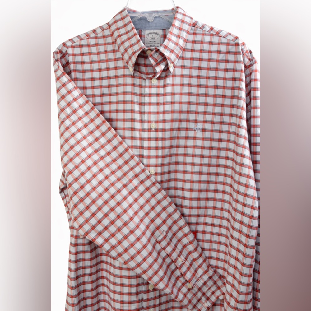 Brooks Brothers 1818 Regent Non-Iron Supima Cotton Plaid Dress Shirt Men’s Lrg